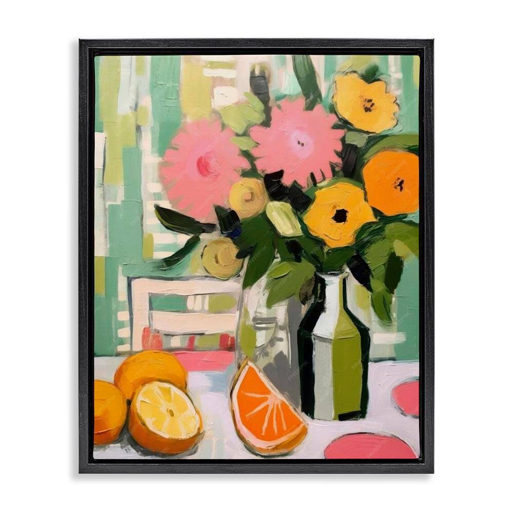 Citrus Slices & Bouquet by LSR Design Studio Black Floater Frame Food Graphic Art Print 31 in. x 25 in. price history on PriceWatchPro