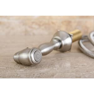 Victorian Single-Handle Standard Kitchen Faucet with Side Sprayer in Brushed Nickel