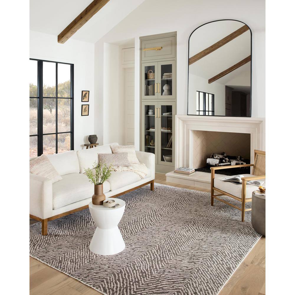 Handmade Taupe and Dove Rectangular Viscose Area Rug 7'-10" x 10'