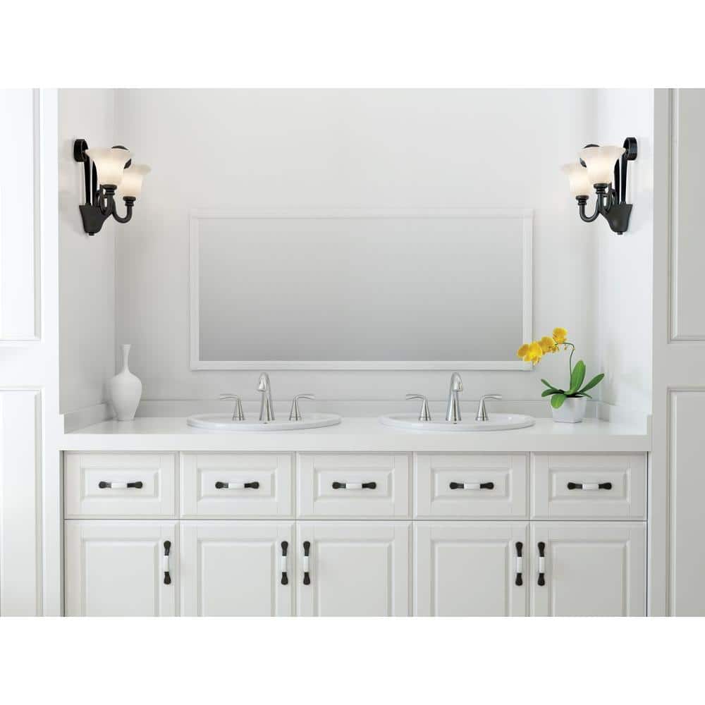 Fluent Polished Chrome Double Handle Widespread Bathroom Faucet