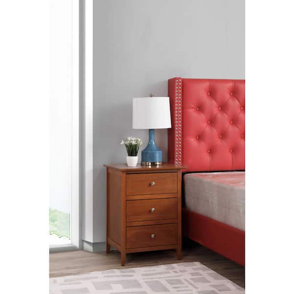 AndMakers Daniel 3-Drawer Oak Nightstand (25 in. H x 19 in. W x 15 in. D)