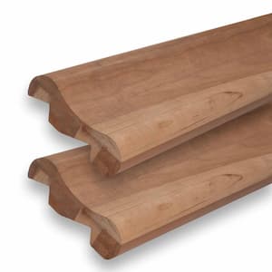 72 in. W x 1-3/8 in. H x 4-3/8 in. D Unfinished Cherry Chicago Bar Rail Moulding (2-Pack)