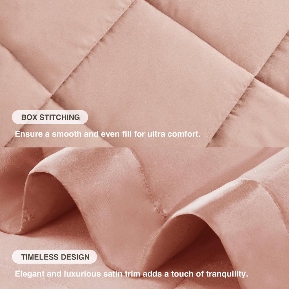 Twin Pink Down Alternative Blanket with Satin Trim