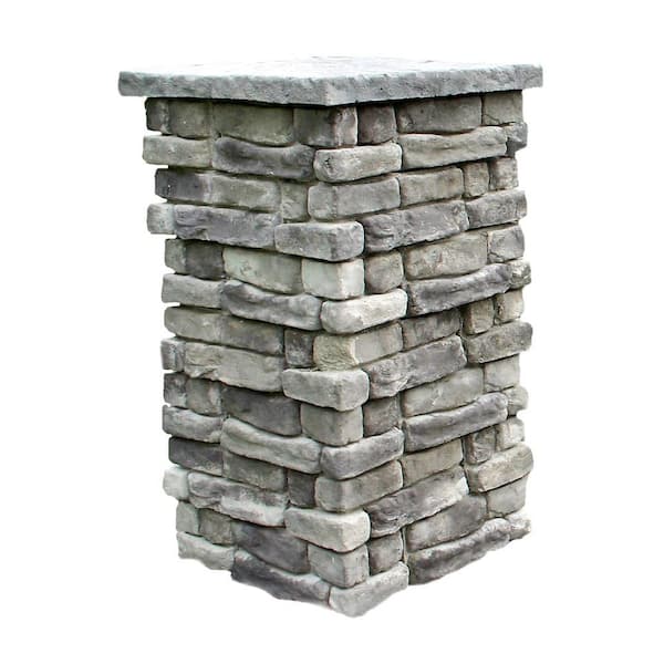Natural Concrete Products Co Random Stone Gray 36 in. Outdoor Decorative Column