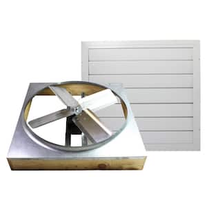 11 in x 35.25 in 4425 CFM White Galvanized Steel Automatic Shutter Whole House Fan