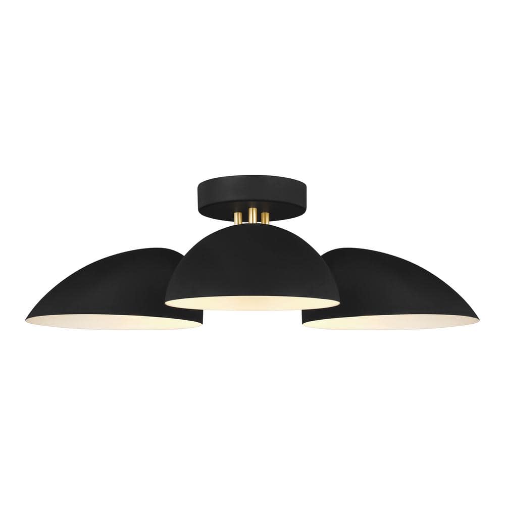 Midnight Black 3-Light Flush Mount Ceiling Fixture by Ellen DeGeneres