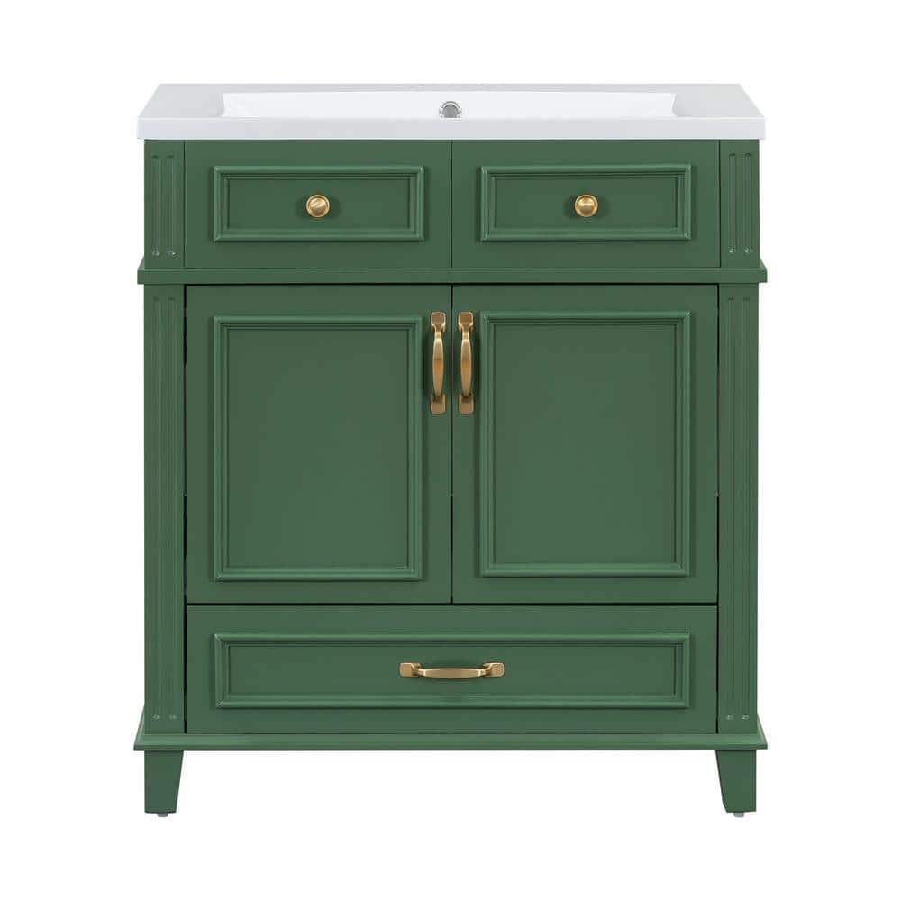 29.37 in. W x 17.87 in. D x 33.14 in. H Single Sink Freestanding Bath Vanit