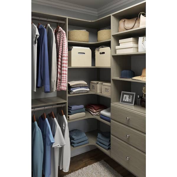30 in. D x 30 in. W Rustic Grey Wood Corner Shelf (3-Pack)