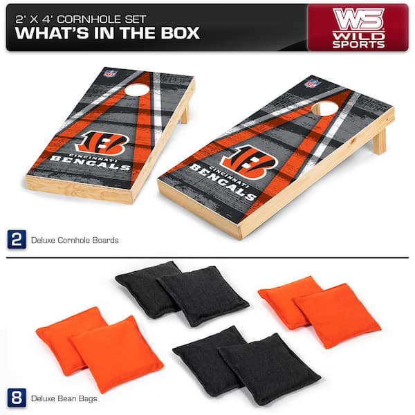 Wild Sports Cincinnati Bengals 24 in. W x 48 in. L Cornhole Bag Toss Set  1-16047-VT106XD - The Home Depot