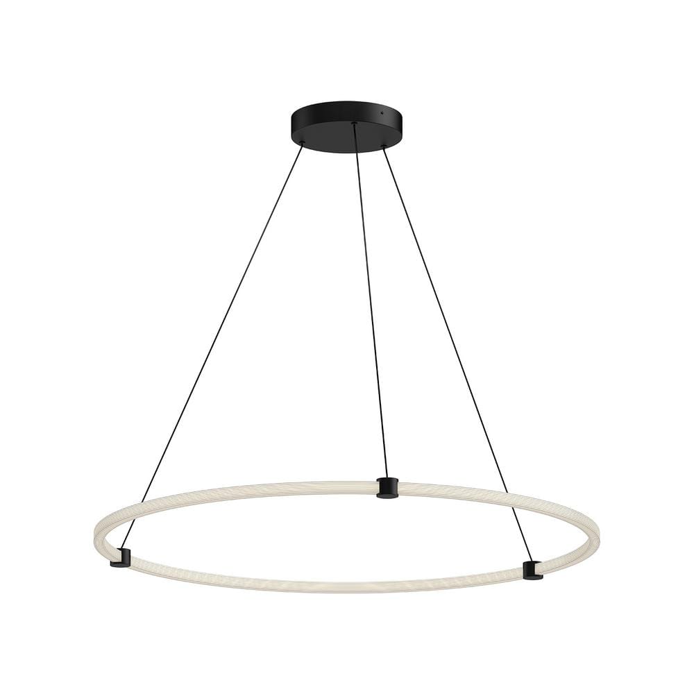 Bruni 40 in. 1 Light 53-Watt Black Integrated LED Pendant Light price history on PriceWatchPro
