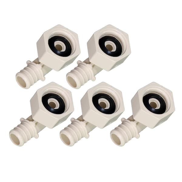 PLUMBFLEX 1/2 in. x 1/2 in. Plastic PEX Poly Alloy 90-Degree Swivel Elbow PEX x FPT Barb Pipe Fitting (5-Pack)