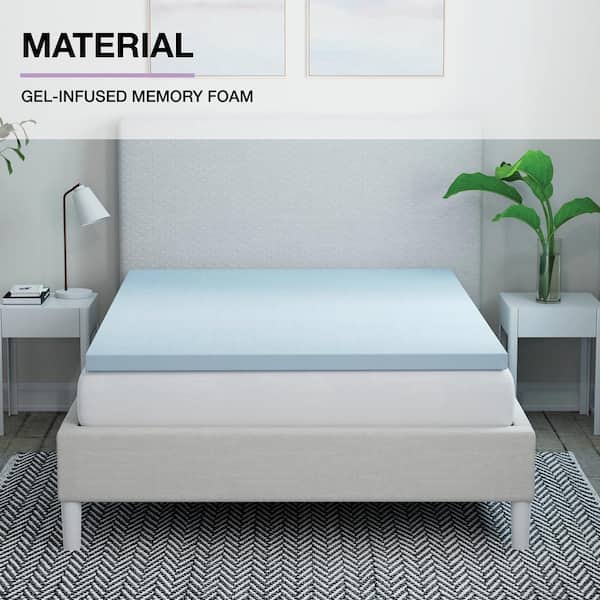 【スタイル:WellputtMat4mGreen_パターン名:単品】WELLPU StyleWell 4 in. Gel Infused Memory Foam King Mattress Topper