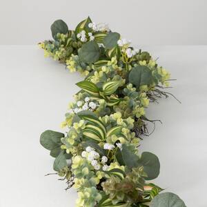 70 in. Artificial Mixed Green Leaf Garland