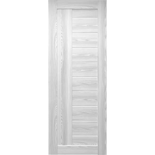 Valusso design doors 24 in. x 80 in. Tallahassee Ice Maple Prefinished Frosted PC Glass 10-Lite Solid Core Wood Interior Door Slab No Bore