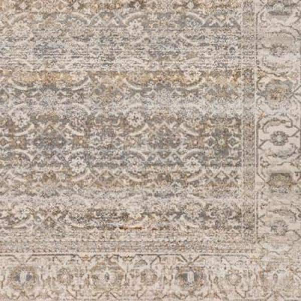 Sinclaire Vintage-Inspired Gray and Cream Lattice Area Rug - 10'6"x7'10"