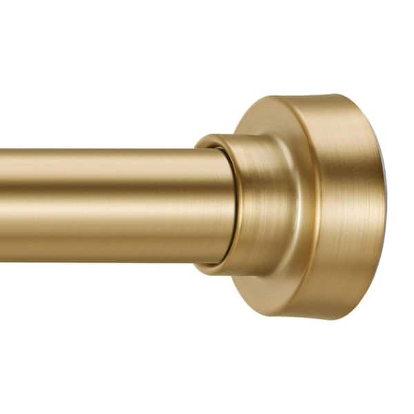 Adjustable Gold Shower Curtain Rod 17.50 in. L x 3.40 in. W Non-Slip Never Rust Stainless Steel for Bathroom Window