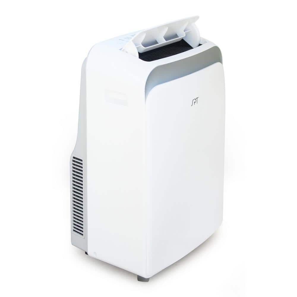 White and Silver 12,000 BTU Portable Air Conditioner with Remote