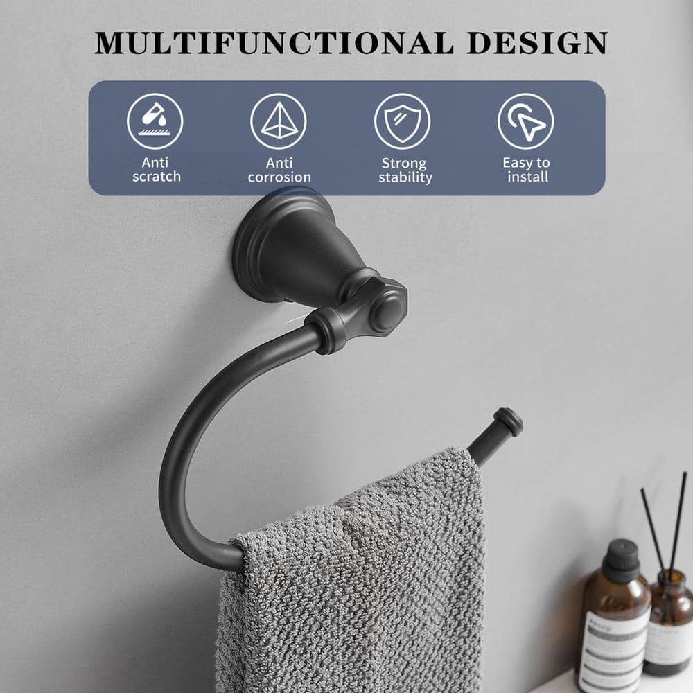 Black Stainless Steel 24-Inch 4-Piece Bathroom Hardware Set
