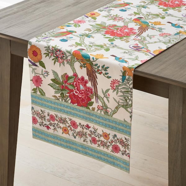 The Company Store Bird Table 16 in. x 90 in. Multi Cotton Table Runner