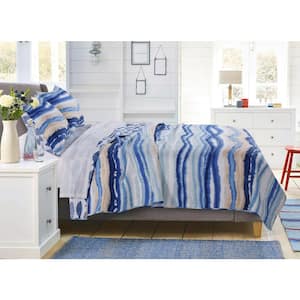 Crystal Cove 3-Piece Blue Full/Queen Quilt Set