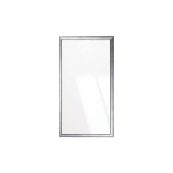 BrandtWorks 30 in. W x 53 in. H Cool Silver Slim Wall Mirror