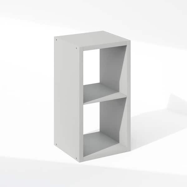 Furinno Cubic 29 in. Tall Light Grey Wood 2-shelf Bookcase