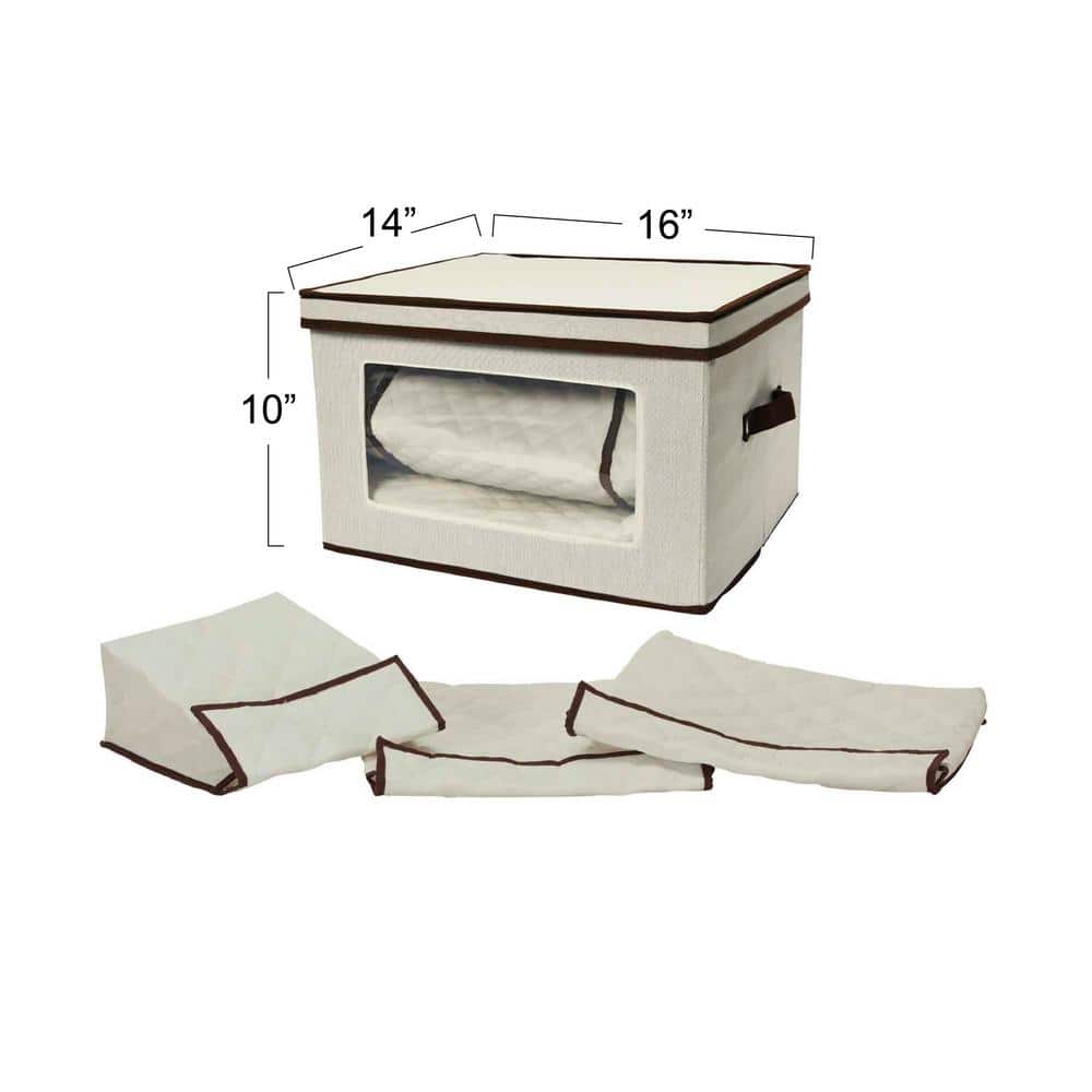 Natural Canvas Serveware Storage Box with Quilted Pouches