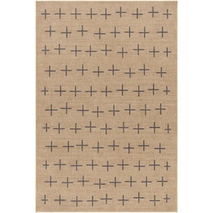 Ez Jute 3 ft. x 5 ft. Brown/Black Tribal Indoor Area Rug