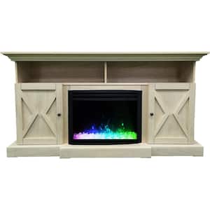 Summit 63 in. Farmhouse Freestanding Electric Fireplace in Sandstone