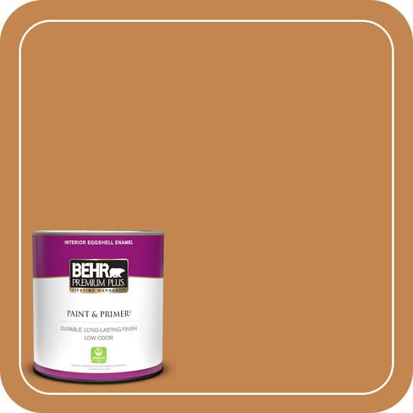 BEHR PREMIUM PLUS 1 qt. #PPU4-03 Butter Rum Eggshell Enamel Low Odor Interior Paint & Primer