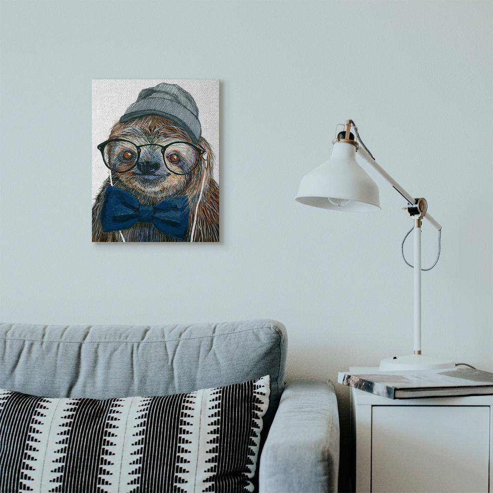 Stupell Home Décor Modern Sloth Funny Animal Portrait Drawing Canvas Wall Art by Melissa Symons