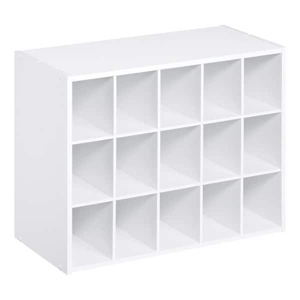 ClosetMaid 19 in. H x 24 in. W x 12 in. D White Wood Look 15-Cube Storage Organizer