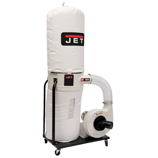 Jet 1.5 HP 1100 CFM 4 or 6 in. Dust Collector with Vortex Cone and 30-Micron Bag Filter Kit, 115/230-Volt, DC-1100VX-BK