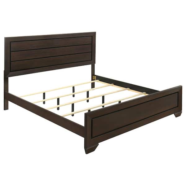 Kauffman Dark Cocoa Brown Wood Frame Eastern King Panel Bed