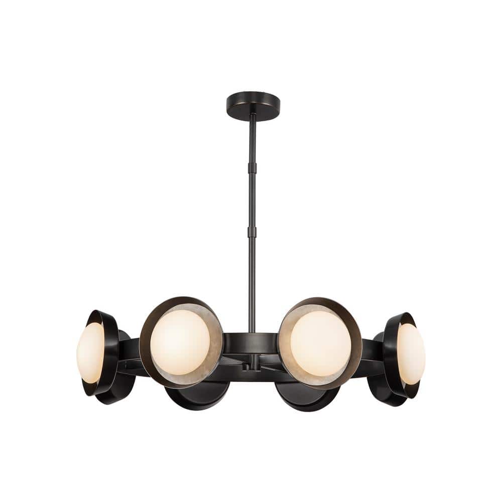 Alonso Urban Bronze 8-Light LED Wagon Wheel Chandelier