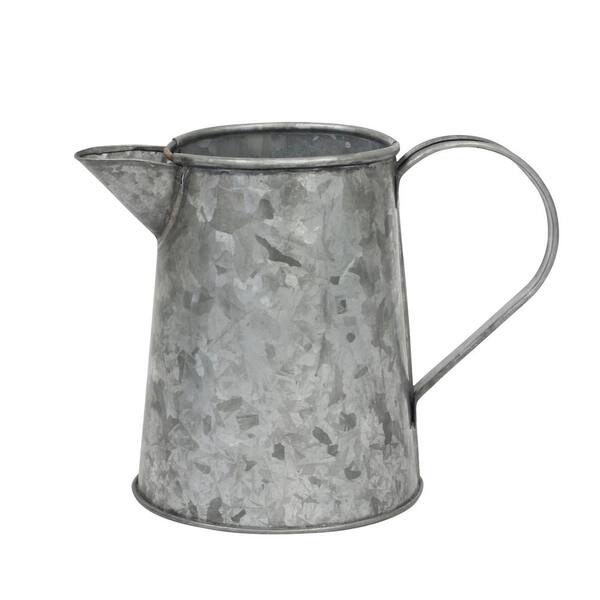 Stonebriar Collection 7 in. x 4 in. Antique Galvanized Metal Jug SB-5918A -  The Home Depot