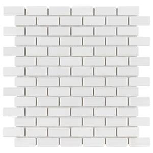 Expressions Recessed Subway White 11-3/4 in. x 12 in. x 6 mm Glass Mosaic Tile (0.98 sq. ft./Each)