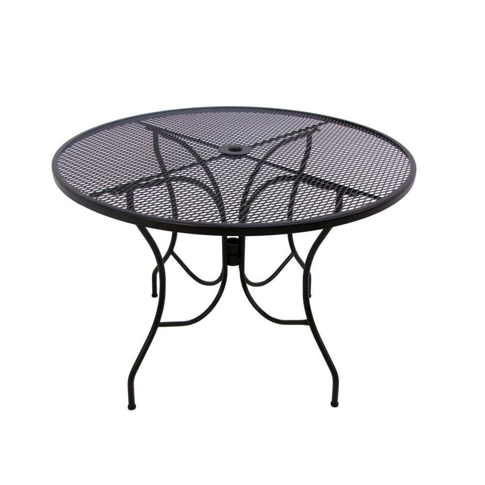 Round Patio Dining Table, 48 Inch Round Patio Table Top With Umbrella Hole