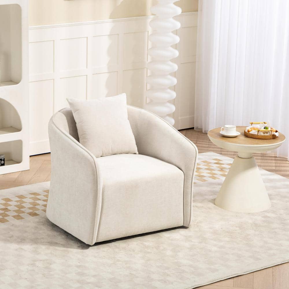 Set of 1, Mid Century Upholstered Velvet Swivel Barrel Chair with Waist Cus