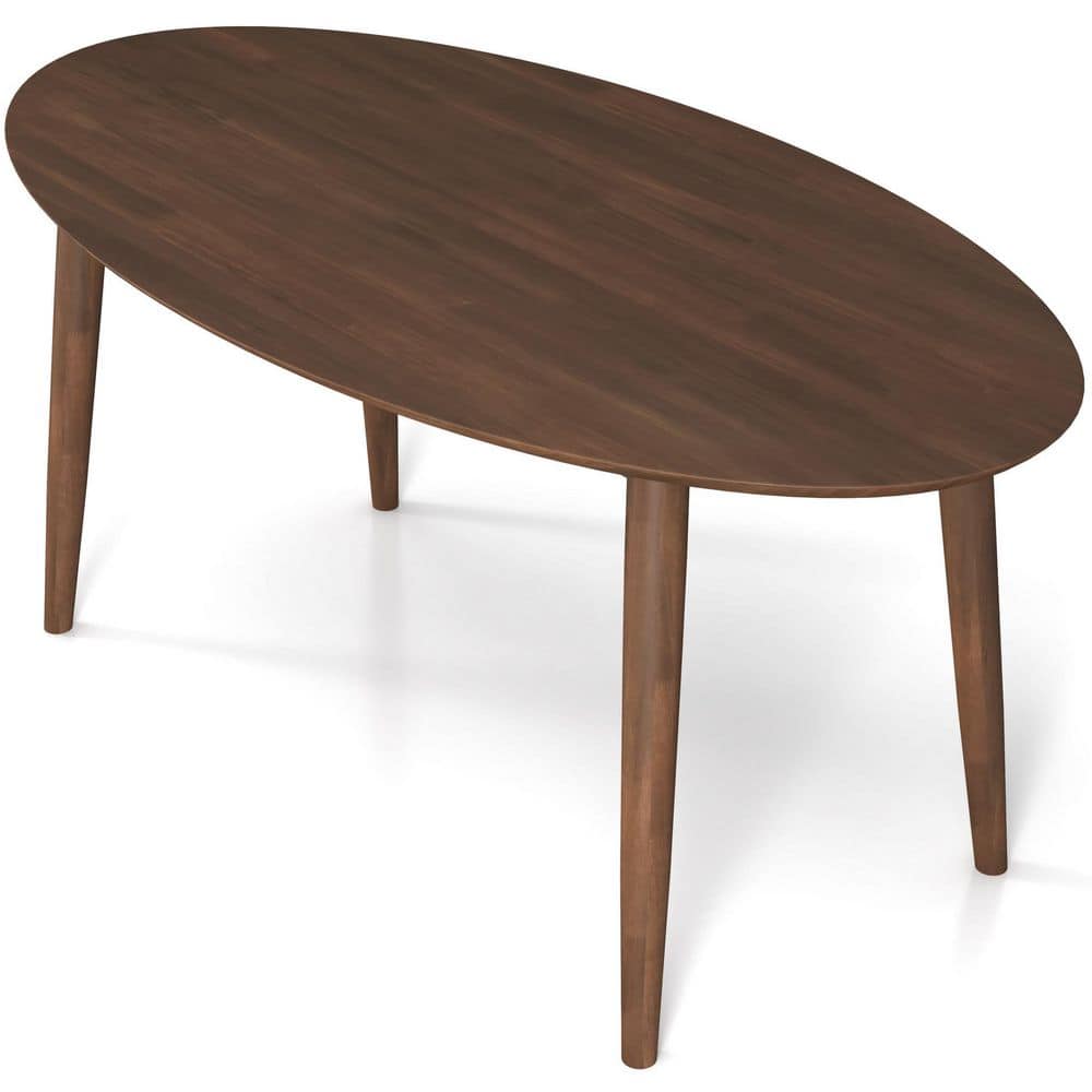 Ashcroft Furniture Co Rivol 67 in. Mid Century Modern Style Solid Wood Walnut Brown Frame and Top Oval Dining Table (Seats 6) -  DT-RIX-WLNT
