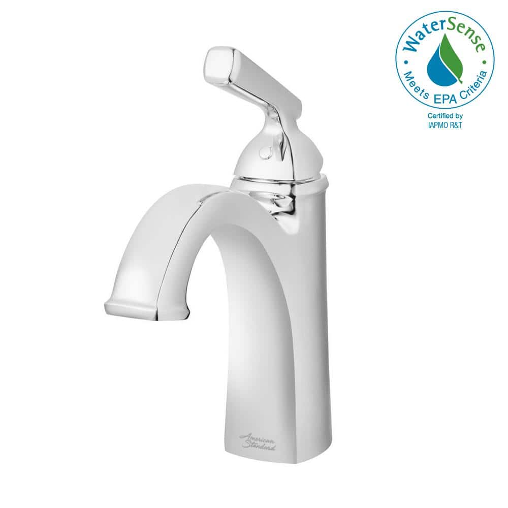 Polished Chrome Single-Hole Bathroom Faucet with Drain Assembly