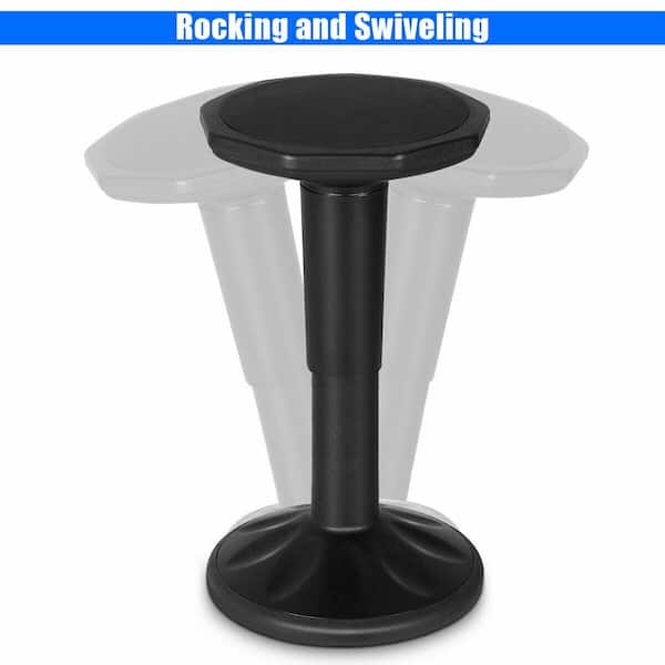 Black 13 in. W Wobble Chair Active Learning Stool with Adjustable Height