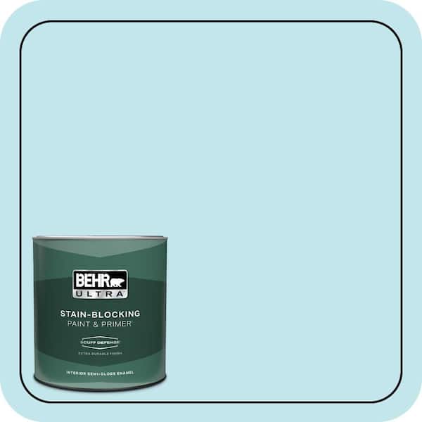 BEHR ULTRA 1 qt. #520A-2 Ice Flower Extra Durable Semi-Gloss Enamel Interior Paint & Primer