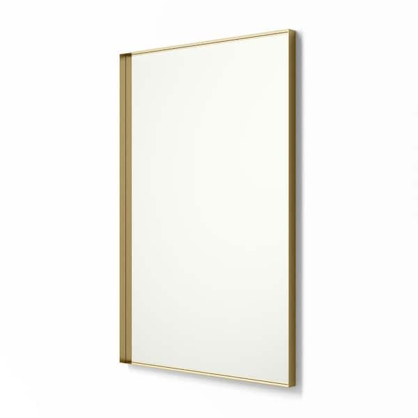 better bevel 20 in. x 30 in. Metal Framed Rectangular Bathroom Vanity Mirror in Gold