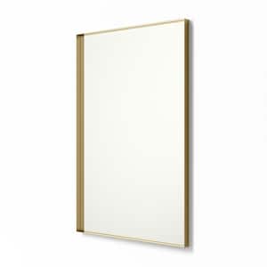 24 in. x 36 in. Metal Framed Rectangular Bathroom Vanity Mirror in Gold