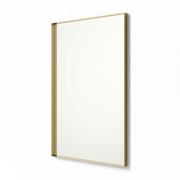 better bevel 24 in. x 36 in. Metal Framed Rectangular Bathroom Vanity Mirror in Gold