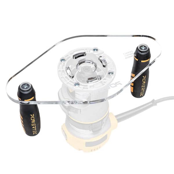 Dual Grip Router Base Plate 6 in. x 11 in. Clear Acrylic Large Sub Base with Predrilled Holes for DeWalt Compact Router