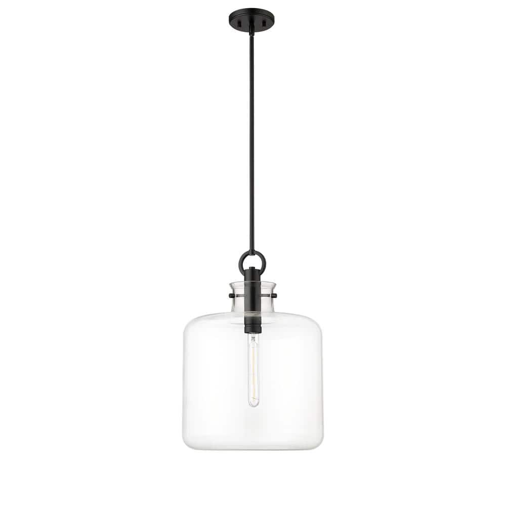 Hayloft 60-Watt 1-Light Matte Black Pendant-Light Clear Shade price history on PriceWatchPro