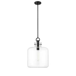 Hayloft 60-Watt 1-Light Matte Black Pendant-Light Clear Shade