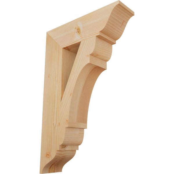 Ekena Millwork 5.5 in. x 34 in. x 22 in. Douglas Fir Olympic Traditional Smooth Bracket